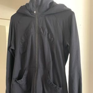 Lululemon long black hooded jacket